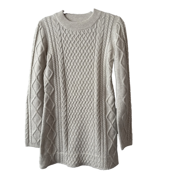 H&M Women’s M Boho Chic Cable Knit Wool Blend Mini Sweater Dress Sexy Office - Picture 1 of 15